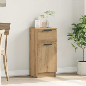 vidaXL Dressoir 30x30x70 cm bewerkt hout artisanaal eikenkleur