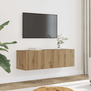vidaXL Tv-meubels 2 st wandgemonteerd 100x30x30 cm artisanaal eiken