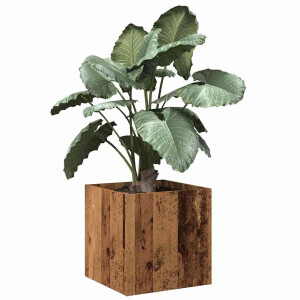 vidaXL Plantenbak 40x40x40 cm bewerkt hout oud houtkleurig
