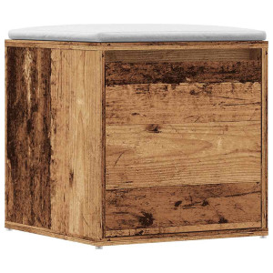 vidaXL Opbergbox met lade 40,5x40x40 cm bewerkt hout oud houtkleurig