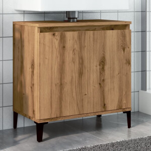 vidaXL Wastafelkast 58x33x60 cm bewerkt hout artisanaal eikenkleur