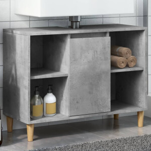 vidaXL Badkamerkast 80x33x60 cm bewerkt hout betongrijs