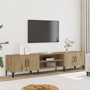 vidaXL Tv-meubel 180x31,5x40 cm bewerkt hout artisanaal eikenkleurig