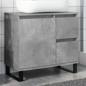 vidaXL Badkamerkast 65x33x60 cm bewerkt hout betongrijs