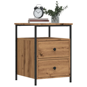 vidaXL Nachtkastjes 2 st 44x45x60cm bewerkt hout artisanaal eikenkleur