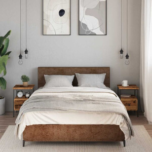 vidaXL Nachtkastjes 2 st 34x36x50 cm bewerkt hout oud houtkleurig