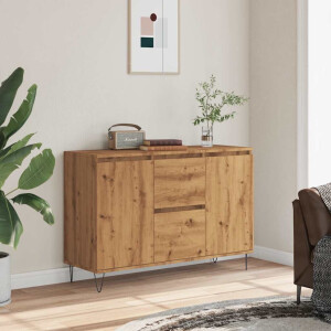vidaXL Dressoir 101,5x35x70 cm bewerkt hout artisanaal eikenkleurig