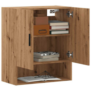 vidaXL Wandkast 60x31x70 cm bewerkt hout artisanaal eikenkleur