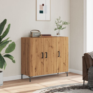 vidaXL Dressoir 90x34x80 cm bewerkt hout artisanaal eikenkleurig