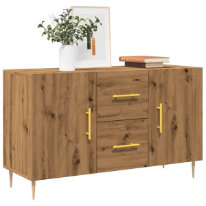 vidaXL Dressoir 100x36x60 cm bewerkt hout artisanaal eikenkleurig