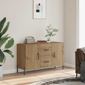 vidaXL Dressoir 100x36x60 cm bewerkt hout artisanaal eikenkleurig