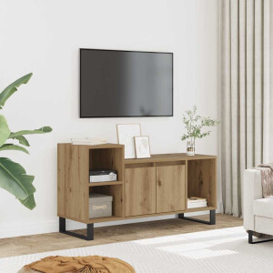 vidaXL Tv-meubel 100x35x55 cm bewerkt hout artisanaal eikenkleur