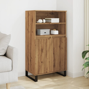 vidaXL Hoge kast 60x36x110 cm bewerkt hout artisanaal eikenkleur