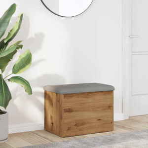 vidaXL Opbergbankje 62x42x45 cm bewerkt hout artisanaal eikenkleur