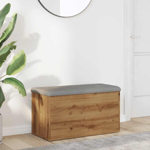 vidaXL Opbergbankje 82x42x45 cm bewerkt hout artisanaal eikenkleur