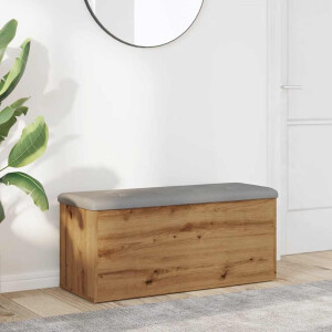 vidaXL Opbergbankje 102x42x45 cm bewerkt hout artisanaal eikenkleur
