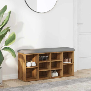 vidaXL Schoenenbank 102x32x50 cm bewerkt hout artisanaal eikenkleur