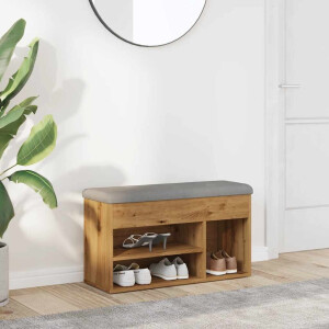 vidaXL Schoenenbank 82x32x45,5 cm bewerkt hout artisanaal eikenkleur