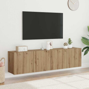 vidaXL Tv-meubels 2 st wandgemonteerd 80x30x41cm artisanaal eikenkleur