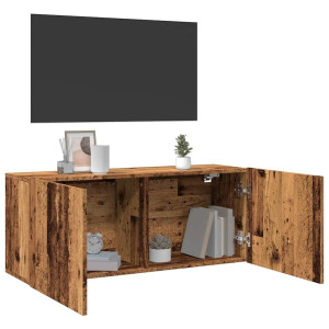 vidaXL Tv-meubel wandgemonteerd 100x30x41 cm oud houtkleurig