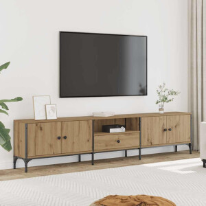 vidaXL Tv-meubel met lade 200x25x44 cm bewerkt hout artisanaal eiken