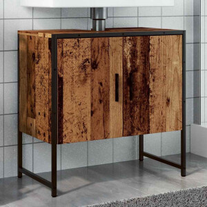 vidaXL Wastafelkast 60x33x60 cm bewerkt hout oud houtkleurig