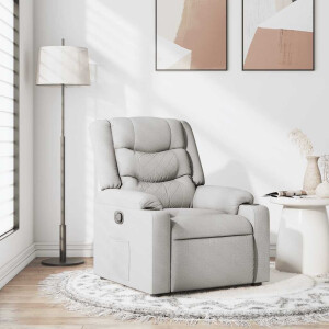 vidaXL Fauteuil verstelbaar stof wolk grijs