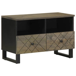 vidaXL Tv-meubel 70x33x46 cm massief mangohout zwart