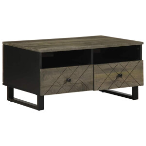 vidaXL Salontafel 80x54x40 cm massief mangohout zwart