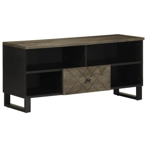 vidaXL Tv-meubel 100x33x46 cm massief mangohout zwart