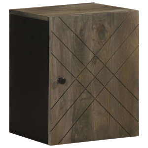 vidaXL Badkamerkast wandgemonteerd 38x33x48 cm massief mangohout zwart