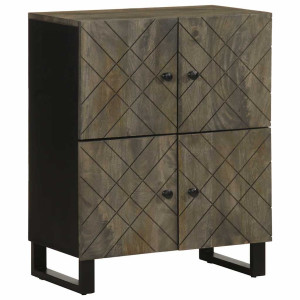 vidaXL Dressoir 60x33x75 cm massief mangohout zwart
