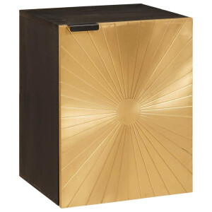 vidaXL Badkamerkast Zwart en Goud 38 x 33 x 48 cm Massief Mango Hout