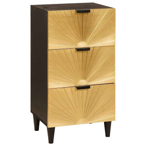 vidaXL Dressoir Zwart en Goud 40 x 33 x 75 cm massief mangohout