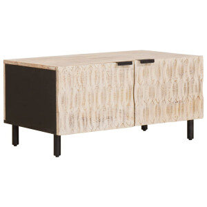 vidaXL Salontafel Wit 80 x 50 x 40 cm Massief Mango Hout