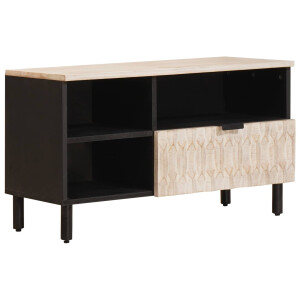 vidaXL TV-kast Witte Was Afwerking 80 x 33 x 46 cm Massief Mango Hout