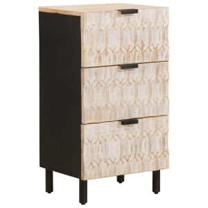 vidaXL Dressoir Witte Was Afwerking 40 x 33 x 75 cm Massief Mango Hout
