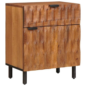 vidaXL Nachtkastje met lade Bruin 50 x 33 x 60 cm Massief Mango Hout