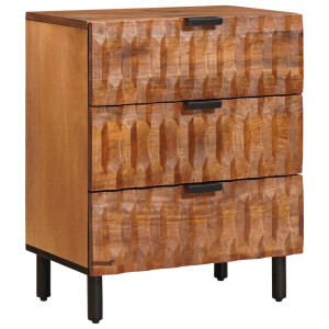 vidaXL Nachtkastje met lade Bruin 50 x 33 x 62 cm Massief Mango Hout