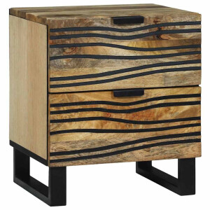 vidaXL Nachtkastje Naturel 40 x 33 x 46 cm Bewerkt hout