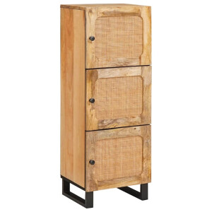 vidaXL Hoge kast met opslag Bruin 90 x 33 x 75 cm Massief Mango Hout