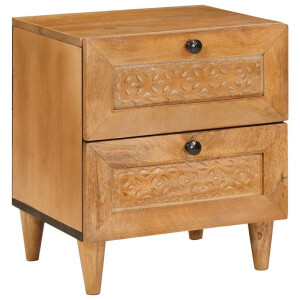 vidaXL Nachtkastje Licht Bruin 40 x 33 x 46 cm Bewerkt hout
