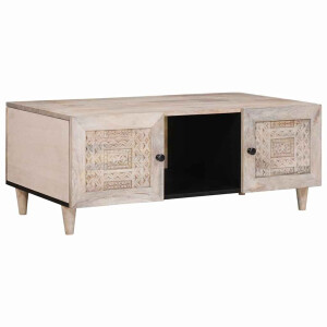 vidaXL Salontafel Beige 100 x 54 x 40 cm Bewerkt hout