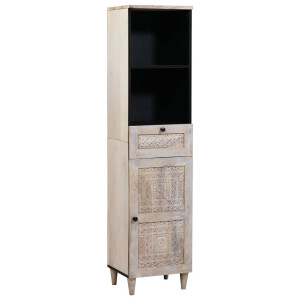 vidaXL Badkamer Kast Wit 38 x 33.5 x 160 cm Massief Mango Hout