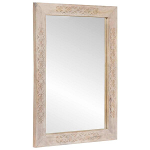 vidaXL Spiegel met spiegel Wit 57 x 70 x 3 cm massief mangohout
