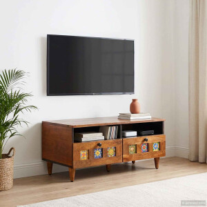 vidaXL TV-kast Walnotenhout 70 x 33 x 46 cm Massief Mango Hout