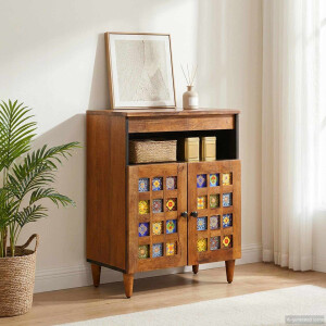 vidaXL Dressoir Walnotenhout 60 x 33 x 75 cm Massief Mango Hout