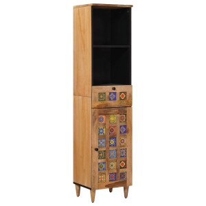 vidaXL Badkamerkast Naturel 38 x 33 x 160 cm Massief Mango Hout