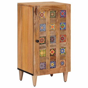 vidaXL Dressoir met opslag Naturel 40 x 33 x 75 cm Massief Mango Hout