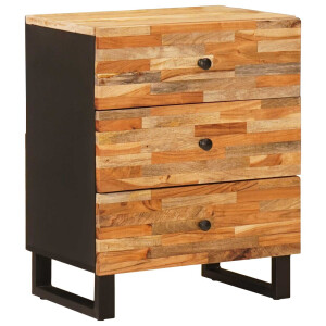 vidaXL Bed kast met lade Bruin 50 x 33 x 62 cm Massief Mango Hout